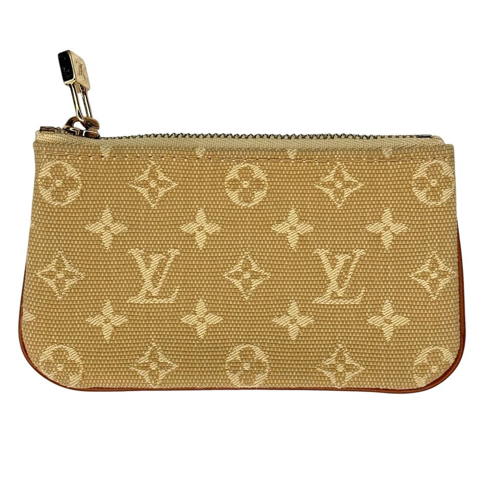 Louis Vuitton Pochette Cles Monogram Mini Coin Purse M92438 Beige Key Ring - Picture 10 of 11